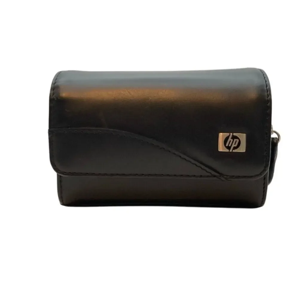 HP Camera Carry Case Magnetic Closure Black w/Shoulder Strap Belt Loop